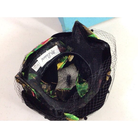 Vintage Mr. Richard Netted Pill Hat Velvet Trim Birks Box